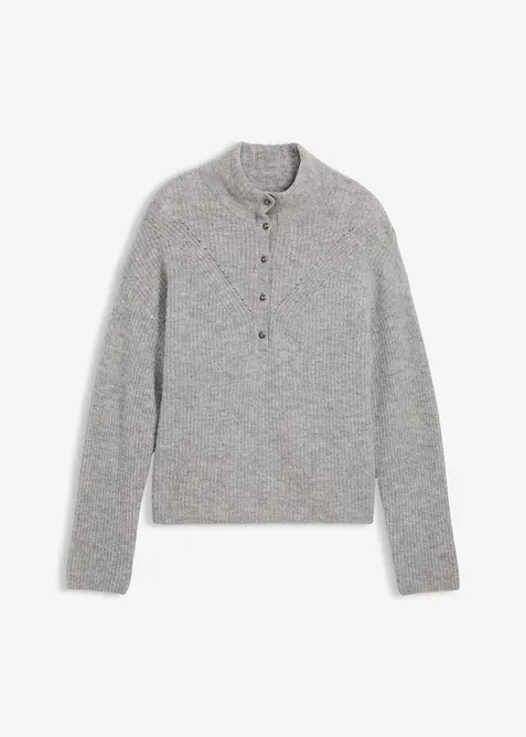 Pull oversize en m&eacute;lange laine et alpaga, bonprix