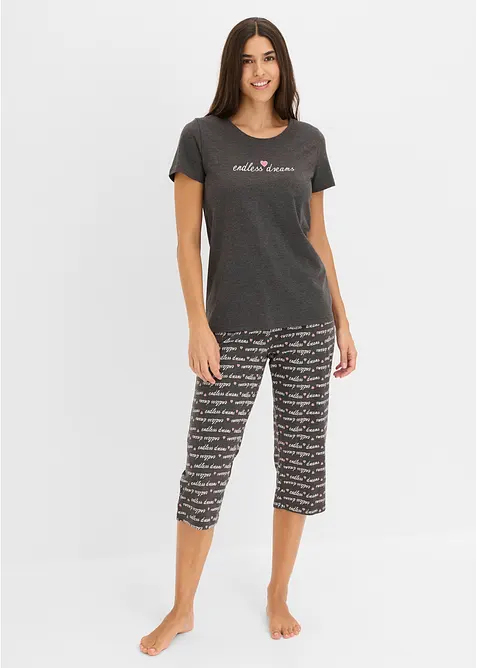 Capri Pyjama aus reiner Baumwolle, bonprix