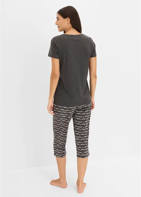 Capri Pyjama aus reiner Baumwolle, bonprix
