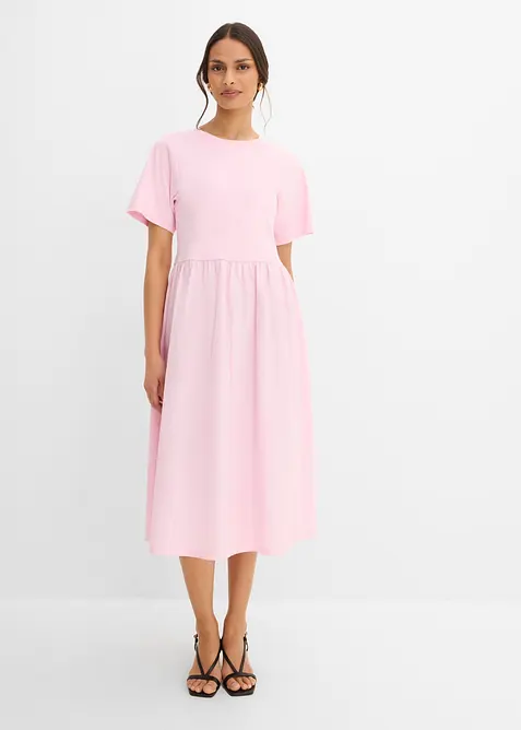 Midikleid aus Materialmix, bonprix