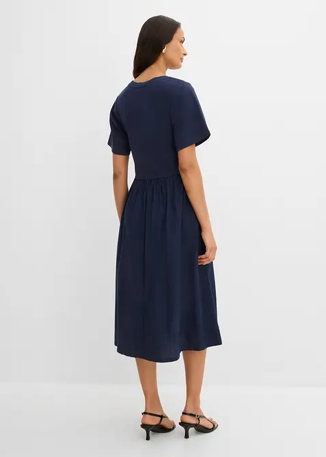 Midikleid aus Materialmix, bonprix