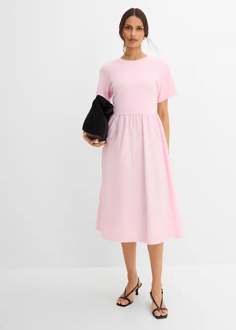 Midikleid aus Materialmix, bonprix