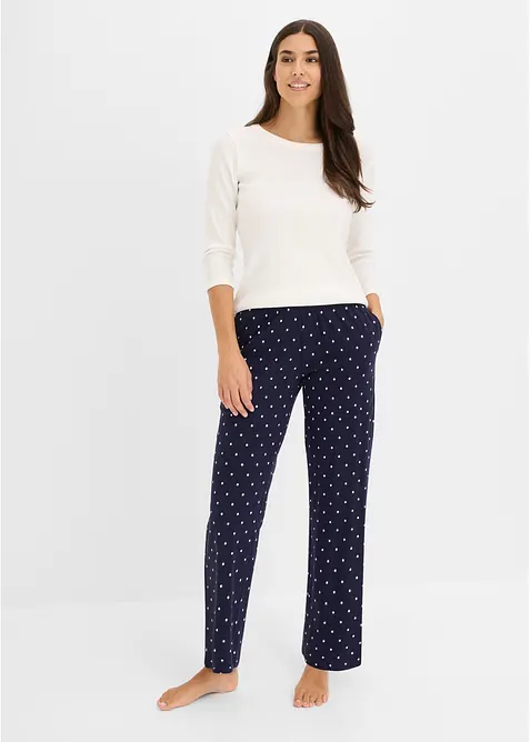 Lange Pyjamahose aus reiner Baumwolle (2er Pack), bonprix