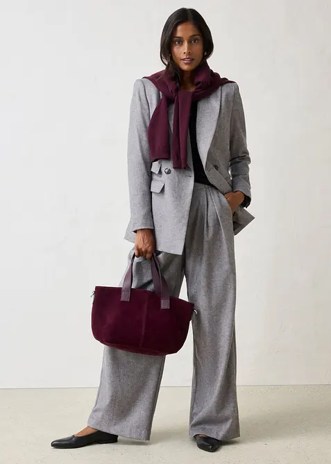 Sac &agrave; main en cuir velours, bonprix