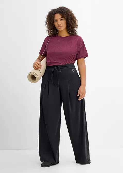 Pantalon de sport ultra-l&eacute;ger avec plis d&eacute;coratifs, s&eacute;chage rapide, bonprix