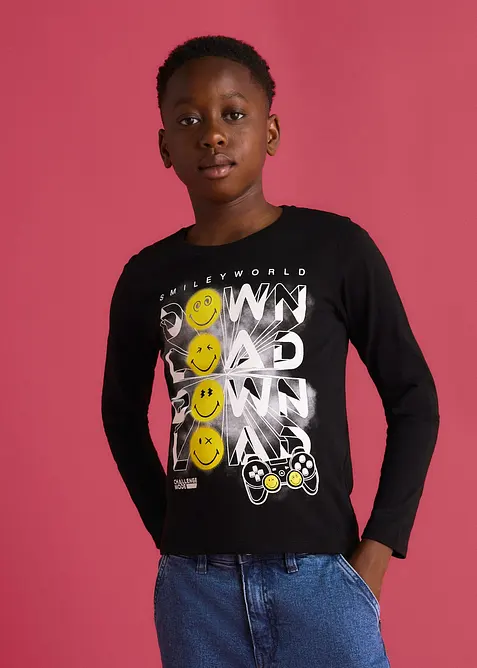 T-shirt manches longues Smiley World 100% coton, SmileyWorld