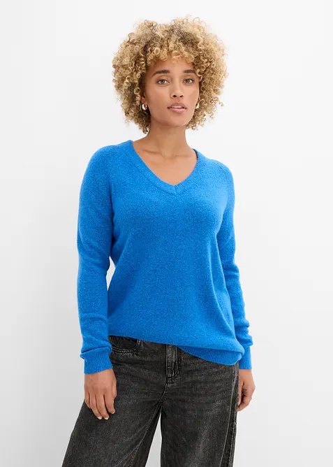Pull en maille col V, bonprix