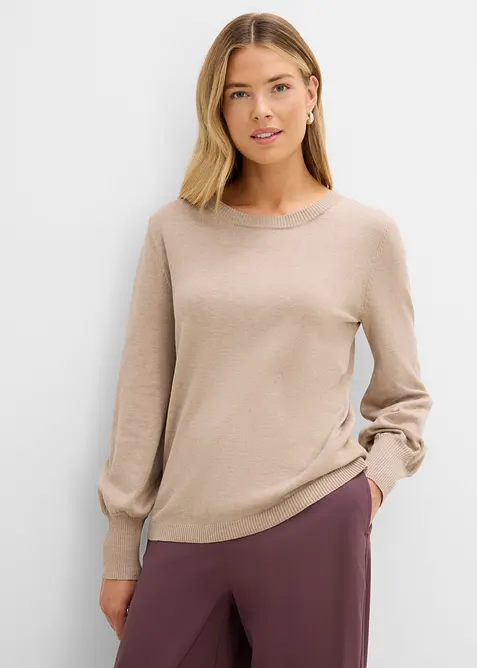 Pullover mit Ballon-&Auml;rmel, bonprix