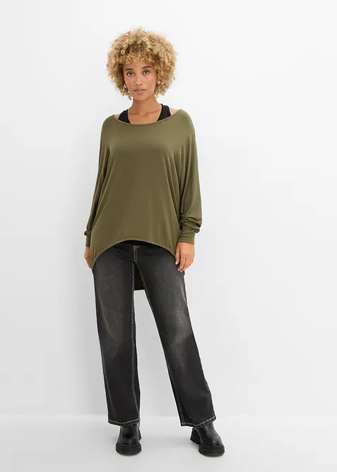 Longshirt mit Top aus Viskose-Mix, bonprix