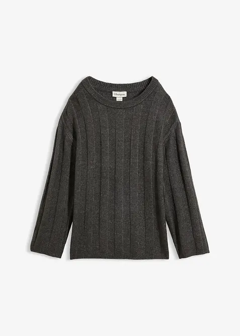 Oversize-Pullover aus Rippstrick, bonprix