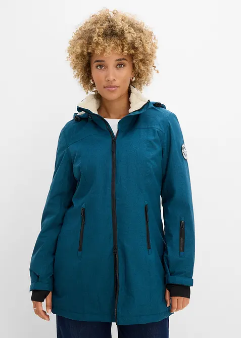 Veste longue outdoor imperm&eacute;able, doubl&eacute;e sherpa, bonprix