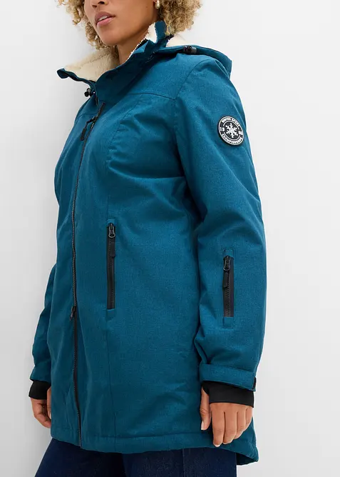 Veste longue outdoor imperm&eacute;able, doubl&eacute;e sherpa, bonprix