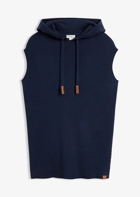 Pull sans manches &agrave; capuche, oversize, bonprix