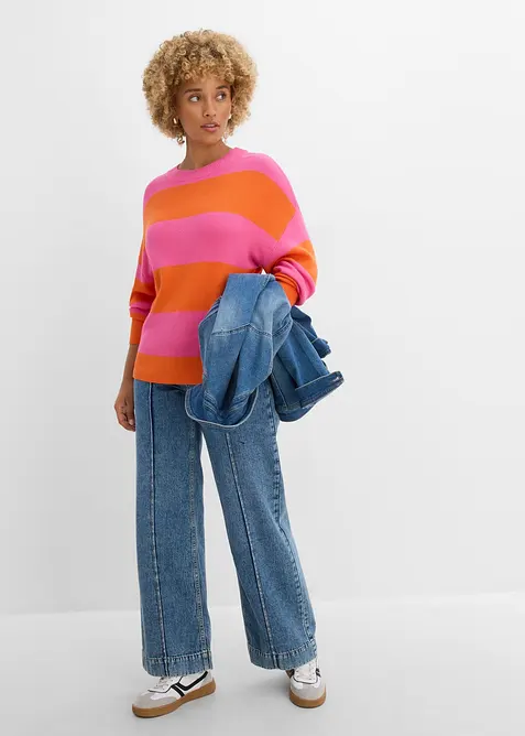Feinstrickpullover mit Blockstreifen, bonprix