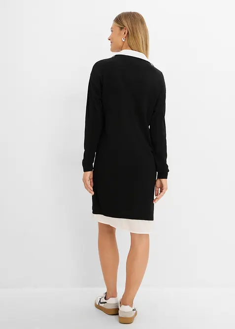Strickkleid mit Blusen-Einsatz, bonprix