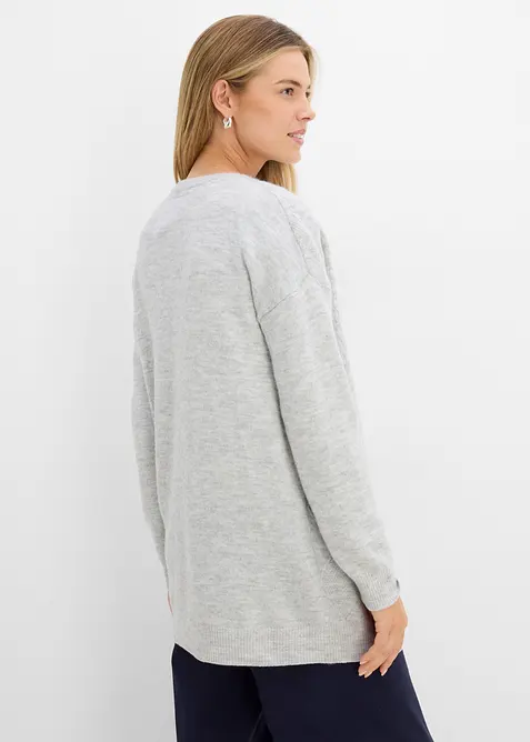 Oversize-Pullover mit Zopfmuster, bonprix