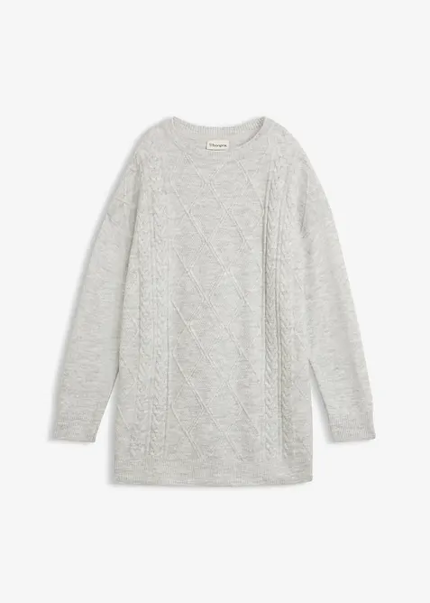 Oversize-Pullover mit Zopfmuster, bonprix