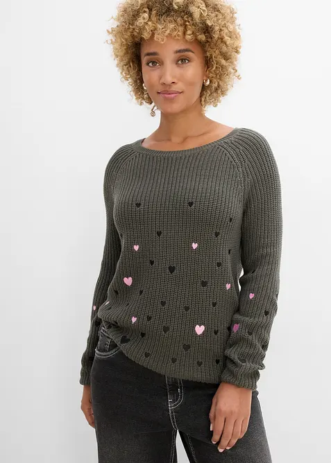 Pullover mit Stickerei, bonprix