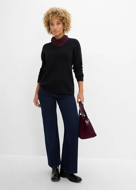 Milano Rib Pullover mit Rundhals, bonprix