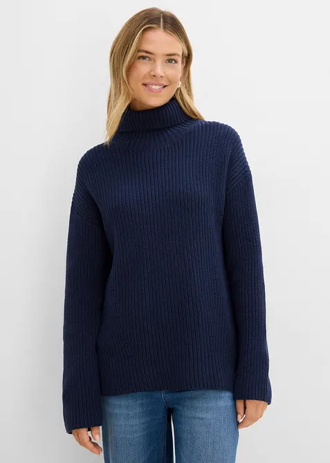 Rollkragenpullover aus reiner Bio-Baumwolle, bonprix