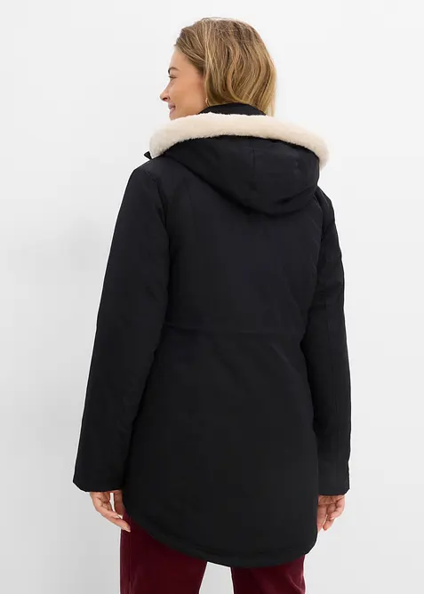 Wattierter Parka mit Fellimitat-Besatz, bonprix