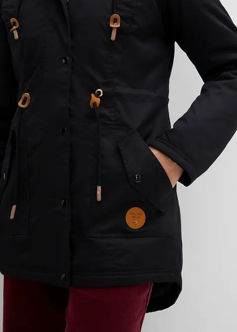 Wattierter Parka mit Fellimitat-Besatz, bonprix