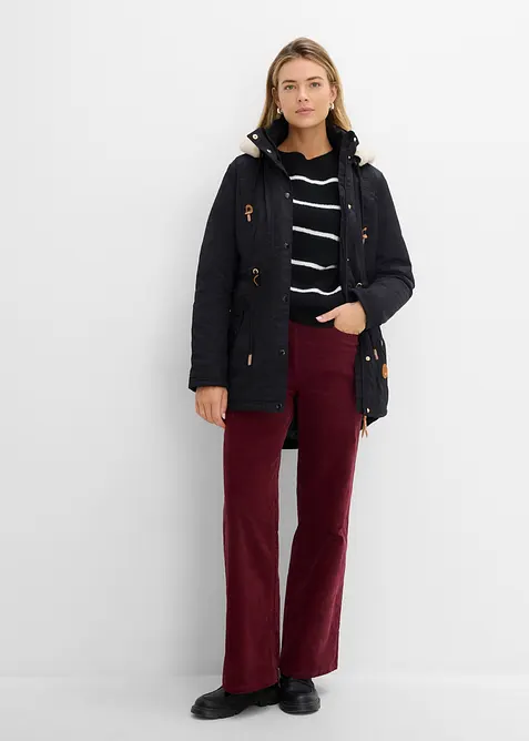 Wattierter Parka mit Fellimitat-Besatz, bonprix