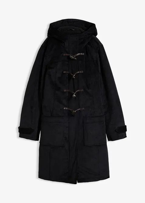 Gef&uuml;tterter Cord-Dufflecoat, bonprix