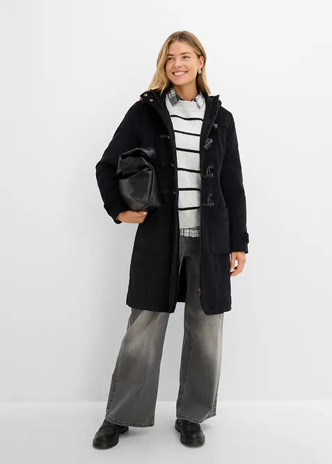 Gef&uuml;tterter Cord-Dufflecoat, bonprix