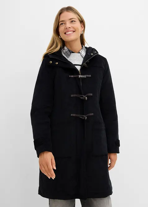Gef&uuml;tterter Cord-Dufflecoat, bonprix