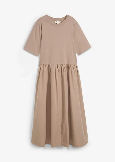 Midikleid aus Materialmix, bonprix