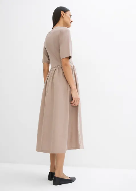 Midikleid aus Materialmix, bonprix