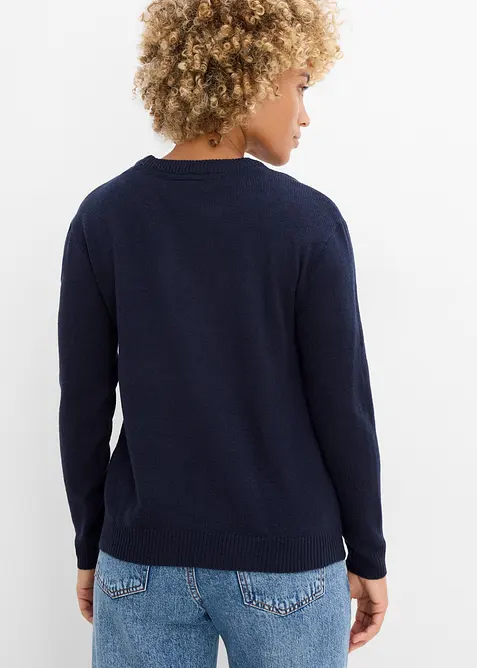Strick-Pullover mit Rundhals-Ausschnitt, bonprix
