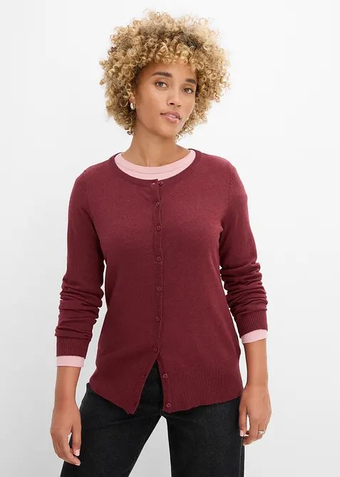 Basic Feinstrickjacke mit recycelter Baumwolle, bonprix