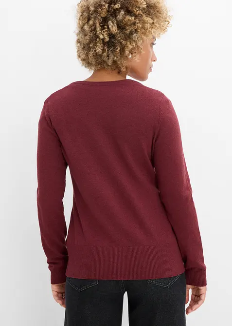 Basic Feinstrickjacke mit recycelter Baumwolle, bonprix
