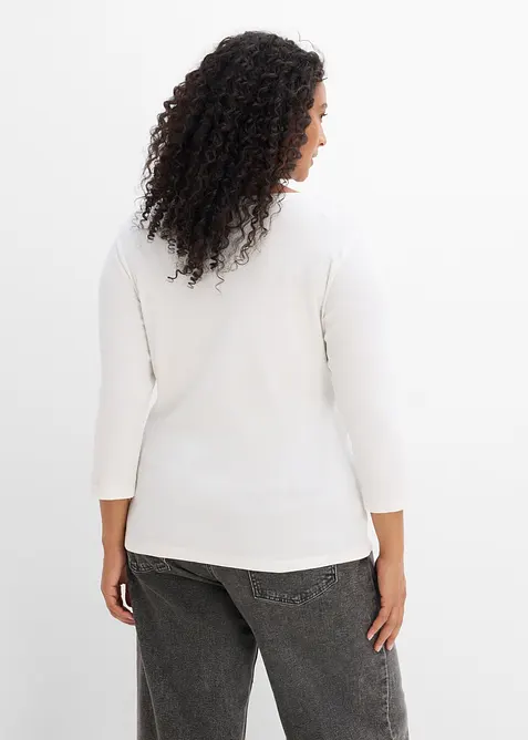 Lot de 3 T-shirts c&ocirc;tel&eacute;s manches 3/4, 100% coton, bonprix