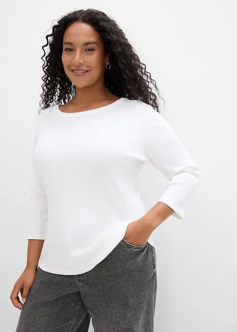 Lot de 3 T-shirts c&ocirc;tel&eacute;s manches 3/4, 100% coton, bonprix