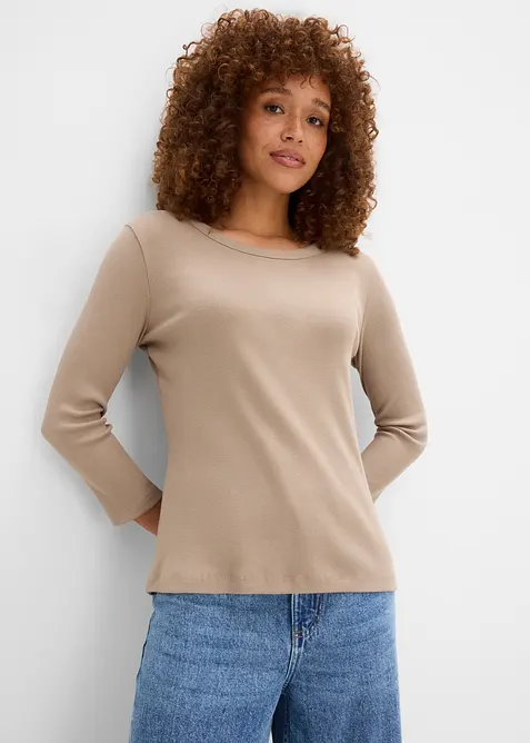 Lot de 3 T-shirts c&ocirc;tel&eacute;s manches 3/4, 100% coton, bonprix