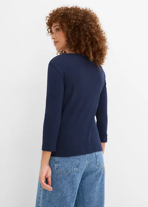 Lot de 3 T-shirts c&ocirc;tel&eacute;s manches 3/4, 100% coton, bonprix