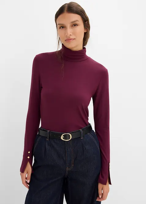 Rollkragenshirt mit dekorativen Kn&ouml;pfen, bonprix
