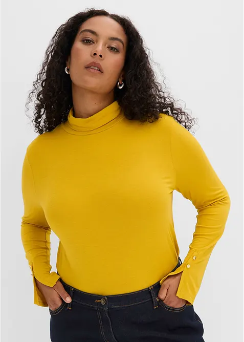 Rollkragenshirt mit dekorativen Kn&ouml;pfen, bonprix