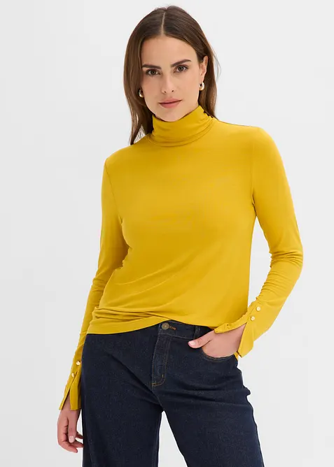 Rollkragenshirt mit dekorativen Kn&ouml;pfen, bonprix