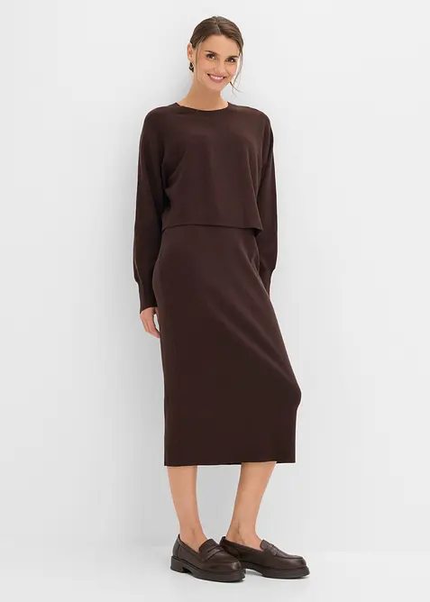 Robe et pull en maille (ens. 2 pces), bonprix