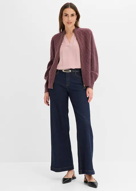 Strickjacke mit Zopfmuster, bonprix