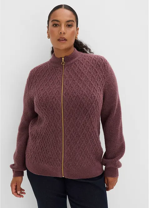 Strickjacke mit Zopfmuster, bonprix