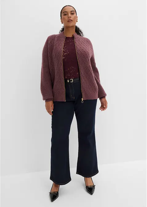 Strickjacke mit Zopfmuster, bonprix