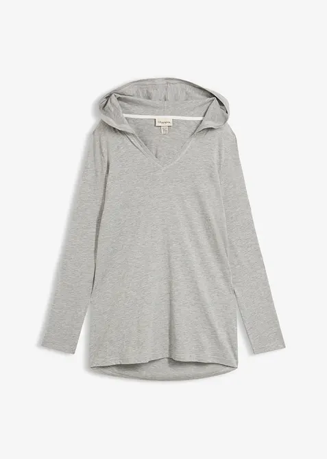 Long T-shirt manches longues &agrave; capuche, bonprix
