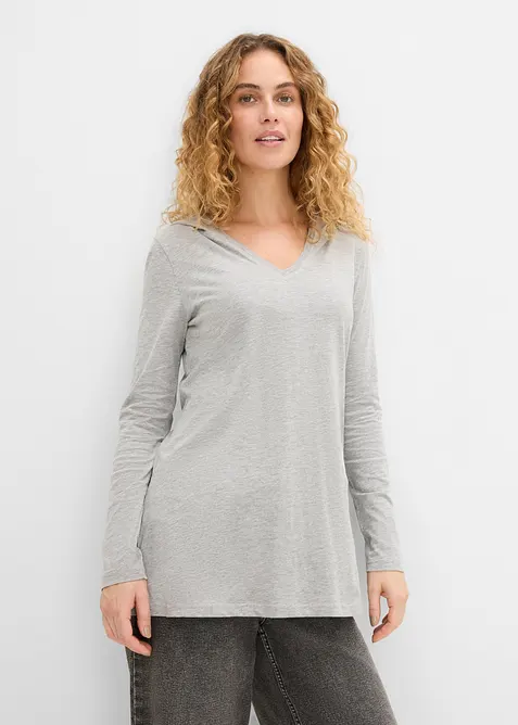 Long T-shirt manches longues &agrave; capuche, bonprix