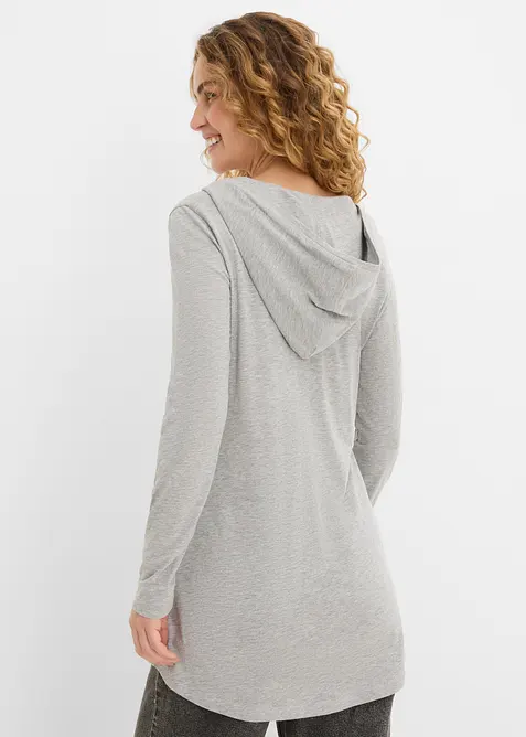 Long T-shirt manches longues &agrave; capuche, bonprix