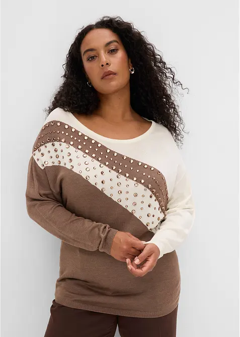 Longpullover mit Applikation, bonprix
